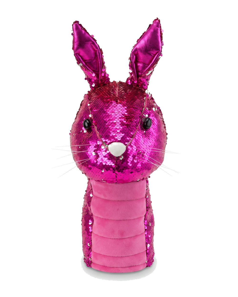 Pink Blush Bunny Golf Head Cover mit Pailletten, Vorderansicht