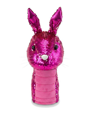 Pink Blush Bunny Golf Head Cover mit Pailletten, Vorderansicht