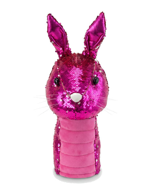 Pink Blush Bunny Golf Head Cover mit Pailletten, Vorderansicht